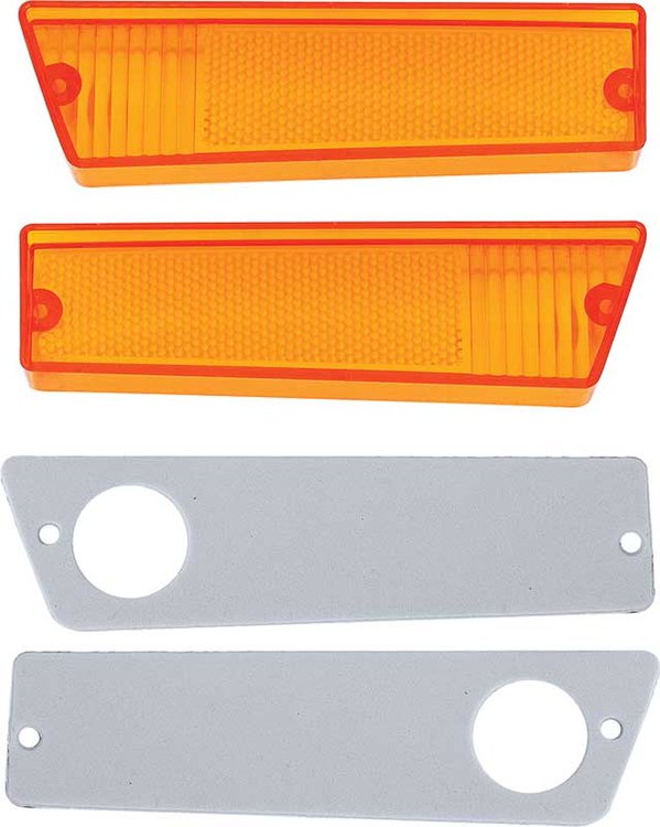 MB2103 1970 Charger, Coronet; Front Side Marker Lens and Gasket Set ; Amber; Pair