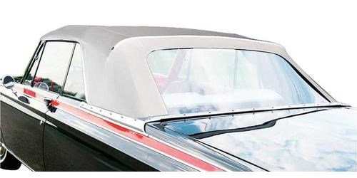 MB231101 1964-65 Ddoge, Plymouth C-Body; Convertible Rear Window; Plastic Curtain; Pinpoint Vinyl; White