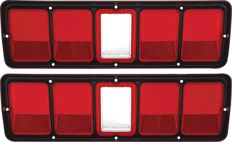 MB5982 Tail Lamp Lens 1971 Plymouth Road Runner, GTX; with Black Trim; Pair