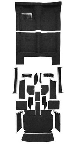 MB944501 Complete 20-Piece Black Loop Carpet Set 1967 Dodge Charger With Auto Trans