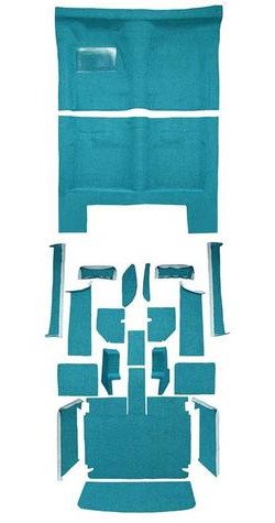 MB944505 Complete 20-Piece Aqua Loop Carpet Set 1967 Dodge Charger With Auto Trans