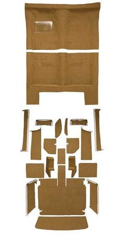 MB944511 Complete 20-Piece Light Saddle Loop Carpet Set 1967 Dodge Charger With Auto Trans