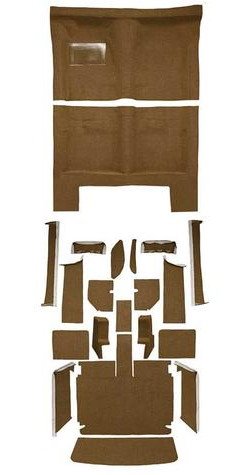 MB944512 Complete 20-Piece Dark Saddle Loop Carpet Set 1967 Dodge Charger With Auto Trans
