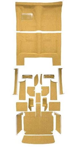 MB944520 Complete 20-Piece Gold Loop Carpet Set 1967 Dodge Charger With Auto Trans
