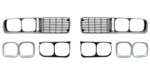 Front Grille Set 1973-1974 Dodge Charger (Except SE) - Silver Finish