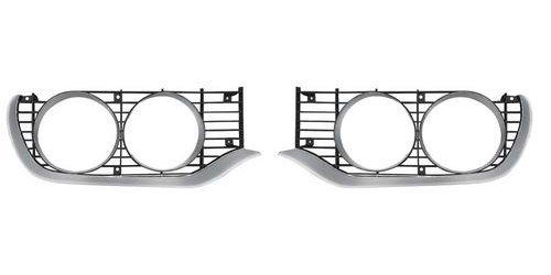 MB9925 Headlamp Bezel 1971-72 Plymouth B-Body; 2 Door, Hardtop; Silver/Black; Pair