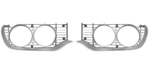 1971-72 Plymouth B-Body 2 Door Hardtop Headlamp Bezels Silver Pair