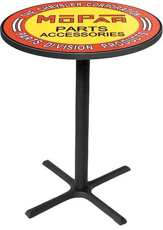 MD671106 Pub Table With Black Base 1948-53 Style Orange/Yellow Mopar parts And Accessories Logo
