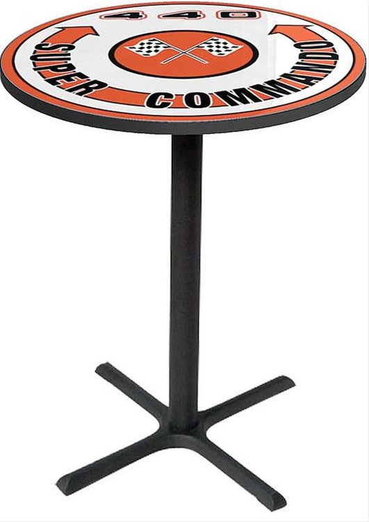MD671109 Pub Table With Black Base Mopar 440 Super CommAndo Logo