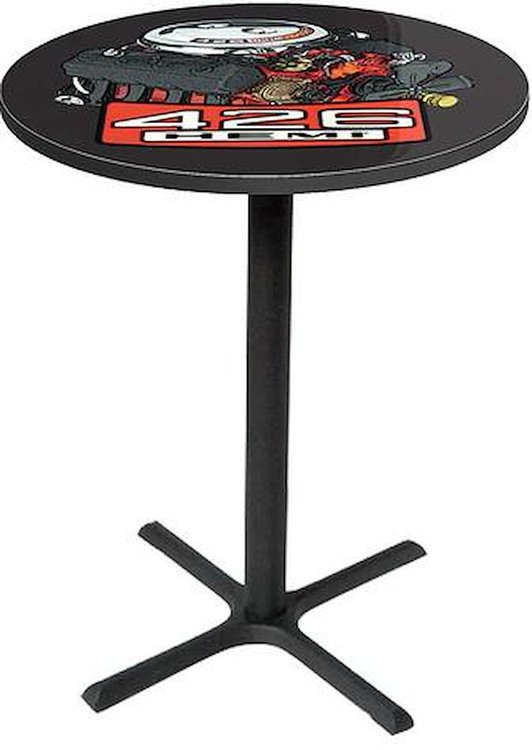 MD671113 Pub Table With Black Base Mopar 426 Hemi Logo