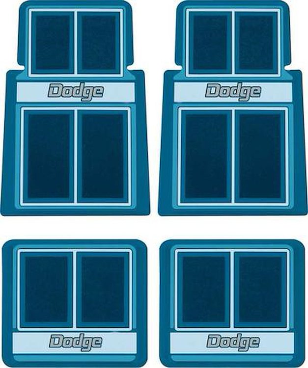 MD690907 1960-1976 Dodge; Molded Carpet Floor Mat Set; Blue ; 4 Piece Set