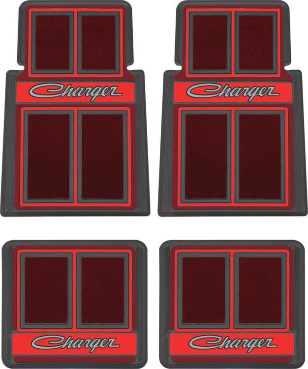 MD691102 Custom Logo Floor Mat Set for 1966-1978 Dodge Charger