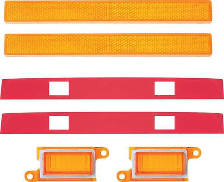 ME1511 1970-71 Barracuda , Cuda; Front Side Marker Lens Set; with Gaskets