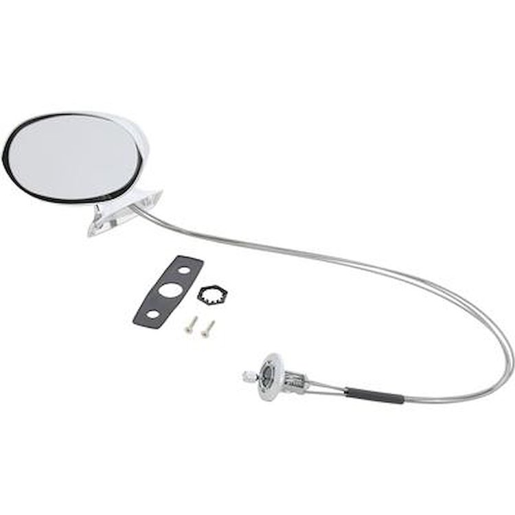 ME1641 Remote Outer Door Mirror 1970 Barracuda, Cuda, Challenger; Bullet Style; Chrome; LH