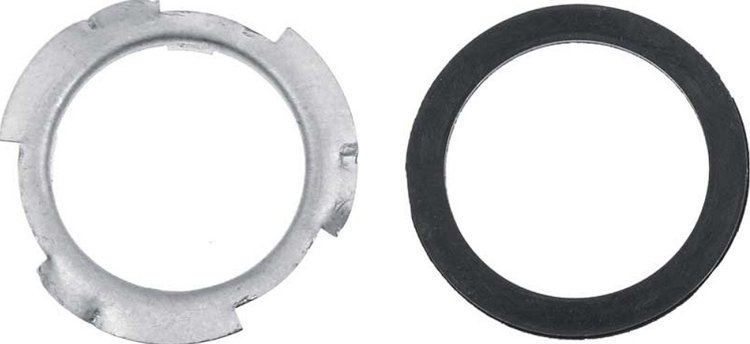 1962-76 Mopar Zinc Fuel Sender Lock Ring With Rubber Gasket