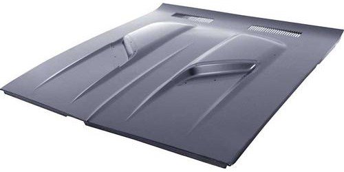 MM1918 1970-74 Plymouth Barracuda; Twin Bulge Hood Assembly; w/o Hood Pin Holes; Bolt-On; EDP Coated