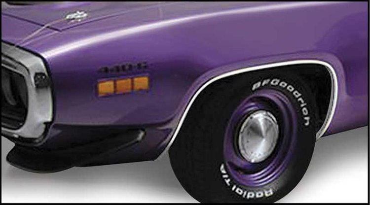 MN1484 Wheel Opening Molding Set 1971-72 Plymouth GTX, Satellite, Road Runner; Front And Rear; 4-Piece Set; Made In USA