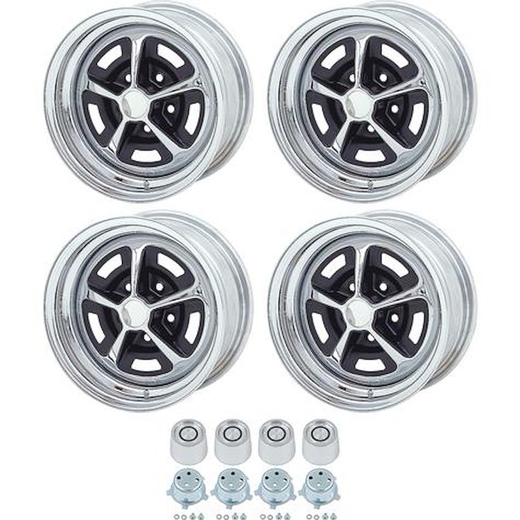 MW5220 14" X 7" Magnum Style Wheel & Center Cap Kit; 5 X 4-1/2" Bolt Pattern; 4-1/4" Backspace