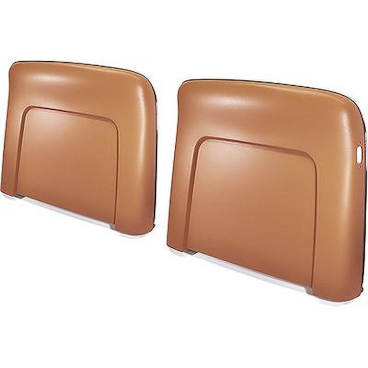 N1034 1968-72 GM; Seat Back Panels; Strato Bench or Bucket; 1968 All, 1969-72 Reclining Only; Light Saddle Tan ABS