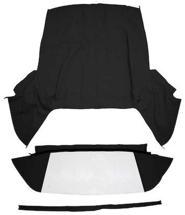 N6263214 1962-63 Chevy II / Nova; Convertible Top; With Plastic Window; Stayfast Canvas Cloth; Black