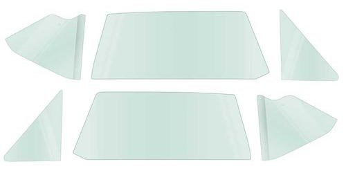 NR802T Door Hardtop Side Glass Set 1962-65 Chevy II/Nova 2 (6 Piece); Tinted