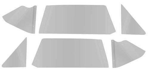 NR802Y Door Hardtop Side Glass Set 1962-65 Chevy II/Nova 2 (6 Piece); Smoke Gray Tinted
