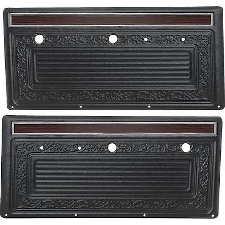 PA202201 Interior Door Panels for 1970-1971 GM Trucks, Blazer, Jimmy, Suburban [Black]