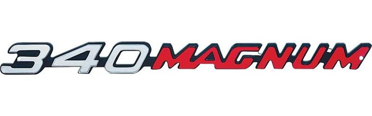 PS500106 Metal Sign Photorealistic; 340 Magnum Logo; Measures 21" X 2"