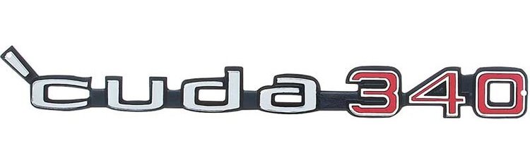 PS500107 Metal Sign Photorealistic; 'Cuda 340 Logo; Measures 20" X 3"