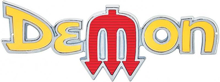 PS500114 Metal Sign PhotOrealistic; Demon Logo; Measures 18" X 7"