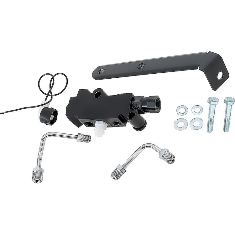 PV49200B GM Proportioning Valve & Bracket Kit, Disc/Disc, Left Side Mount, Fits 1/2" & 9/16" Master Cyl Ports, Black