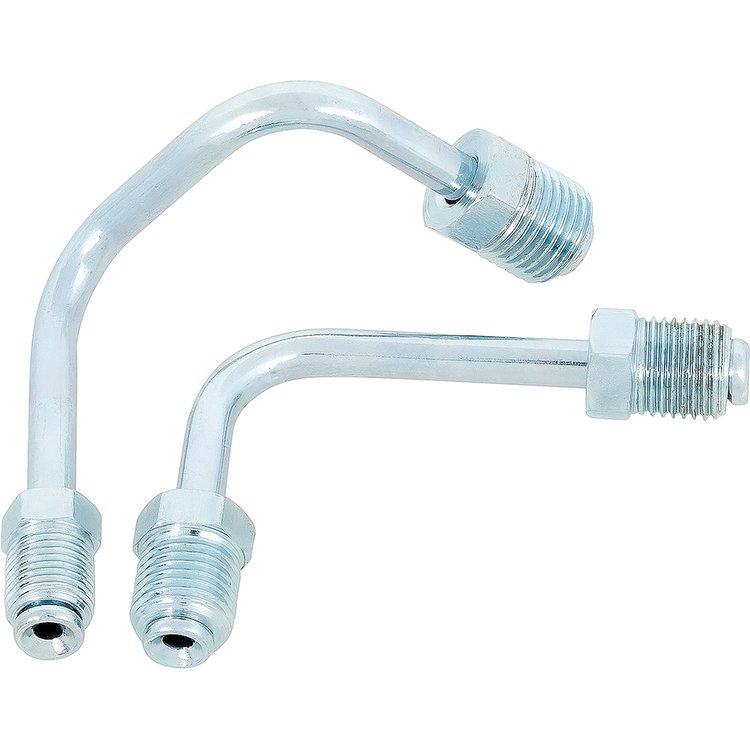 PV49202 Steel Line Set for Left Side Mount Proportioning Valve, 9/16" x 1/2" Fittings, Silver Zinc Plated Steel