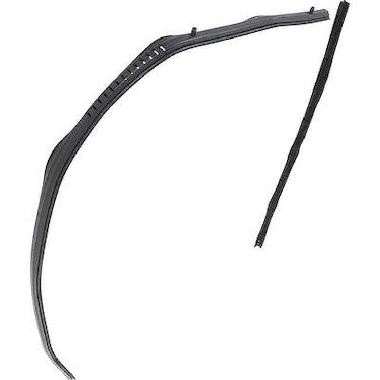 PW1078R 1973-80 Chevrolet/GMC Truck; Door Glass Run Weatherstrip; With Division Bar Felt; RH Side