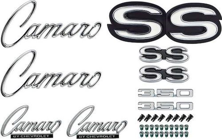 R1072 1968 Camaro Super Sport; Exterior Emblem Kit; with RS Option; 350 Engine