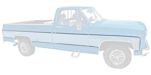 R1096 1973-80 Chevrolet, GMC Pickup; Upper & Lower Body Side Molding Set; Short Bed; 18 Piece