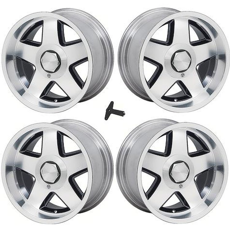 R151795BK R15 Style Wheels, 17" x 9.5", w/ Center Caps, Set of 4, Black