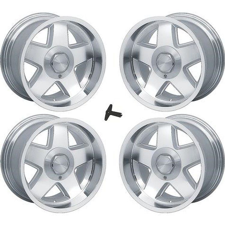 R151795SV R15 Style Wheels, 17" x 9.5", w/ Center Caps, Set of 4, Silver