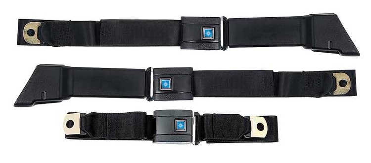 R197 1967-72, Chevrolet / GMC Truck, Seat Belt Set, Retractable RH and LH, Non-Retractable Center, 3-Pcs