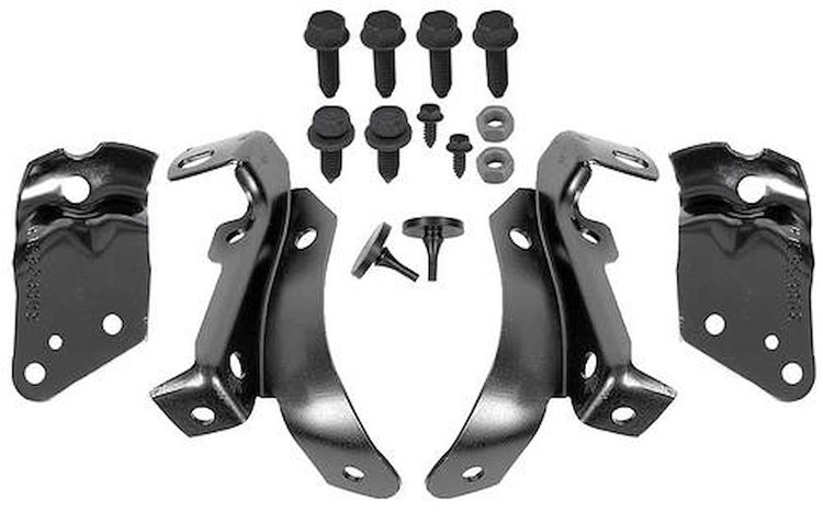 R2020 1970-72 Camaro (Except RS); Front Bumper Bracket Set; 4 Piece set; With Hardware & Cushions