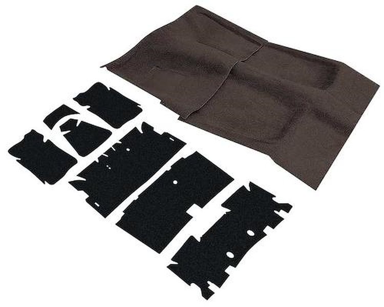 R2171M 1972 Camaro/Firebird; Molded Carpet and Sound Deadener Set; For Manual Transmission; Dark Brown