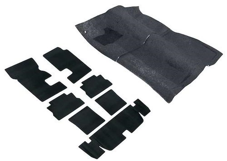 R2225 Molded Carpet And Underlay Set 1976-81 Camaro, Firebird; Cut Pile; WithConsole; Medium Gray