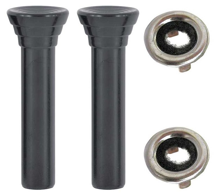 R2584 1965-66 GM Full Size; Door Lock Knob Kit; Plastic; Black Knobs; With Clear Ferrules