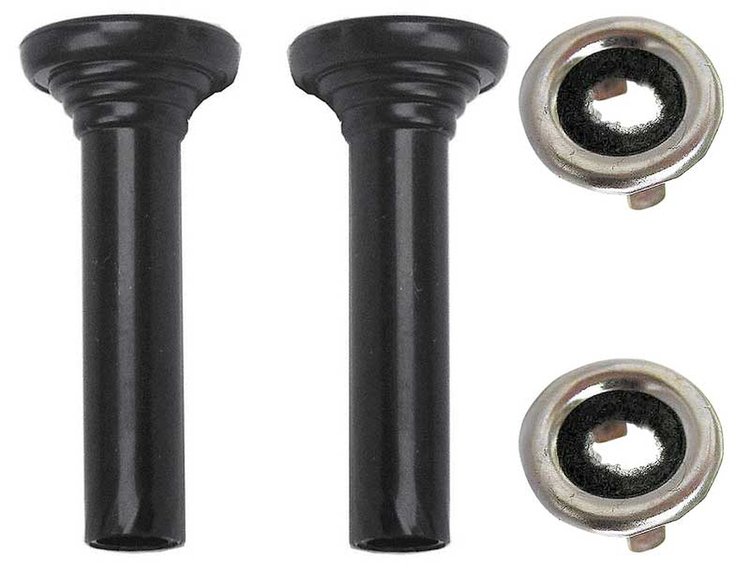 R2586 1967 GM Full Size; Door Lock Knob Kit; Plastic; Black Knobs; With Clear Ferrules
