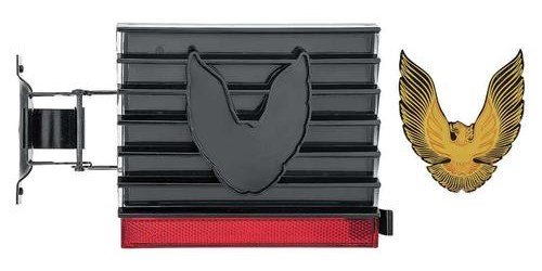 R278148 1979-81 Firebird/Trans Am Fuel Door Assembly with Bracket and Emblem; Smoke With Gold Bird