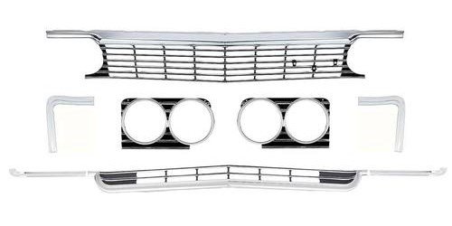 R2888 1966 Impala, Bel Air, Caprice; Complete Front Grill and Headlight Bezel Set ; 8 Piece Set