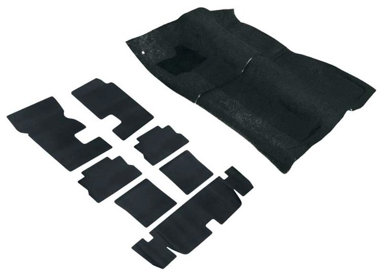R2901 Passenger And Hatch Area Carpet And Underlay Set 1982-92 F-Body Black Cut Pile Passenger And Hatch Area Carpet And Underla