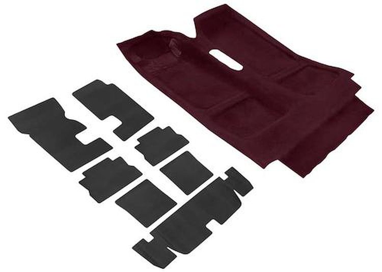 R2915 Passenger And Hatch Area Carpet And Underlay Set 1990 Camaro Maroon Cut Pile Passenger And Hatch Area Carpet And Underlay 
