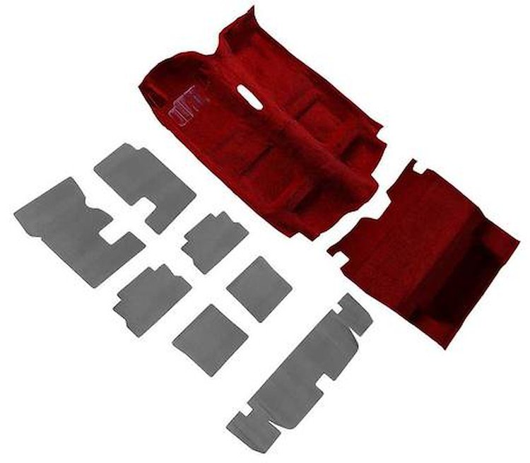 R2954 1985-89 F-Body; Carpet And Underlay Set; Passenger And Hatch Area; Cut Pile; Carmine