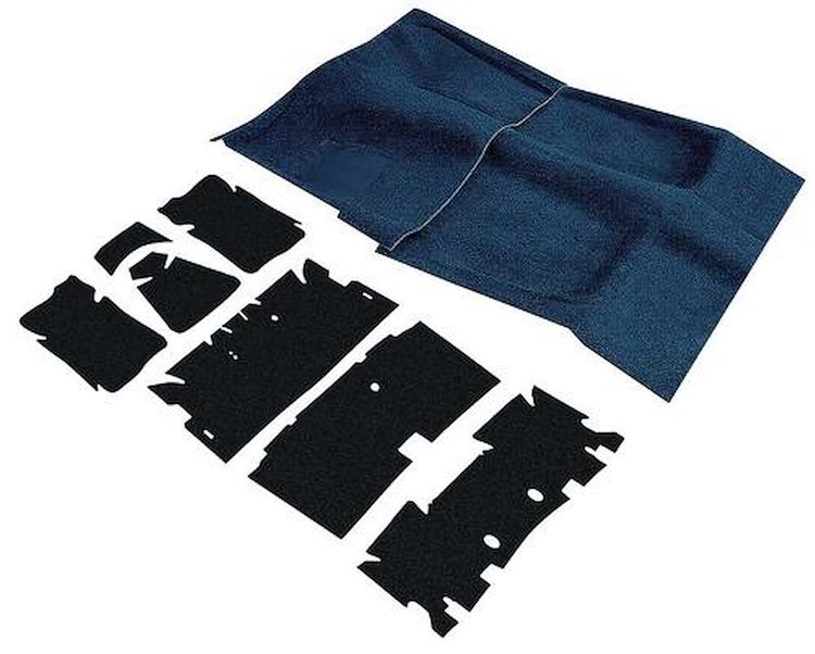 R3366M 1974-75 Camaro, Firebird Molded Carpet and Underlay Set; Midnite Blue; with Manual Transmission