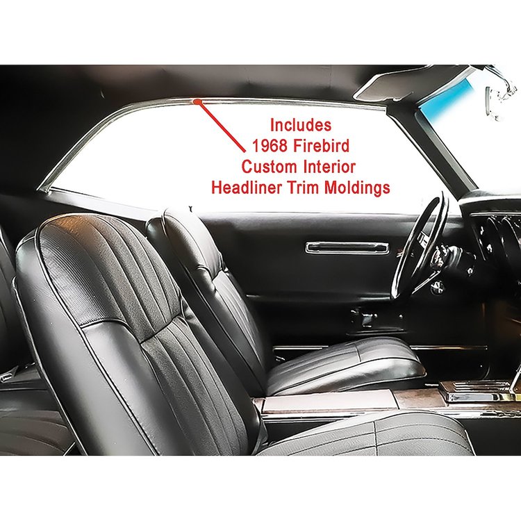 R342 1968 Chevrolet Camaro, Pontiac Firebird, Interior Headliner Molding Kit, Custom Interior, 6-Pieces